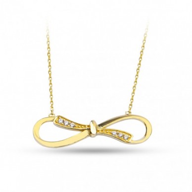 Fiyonk Figürlü Sonsuzluk 14K Altın Kolye