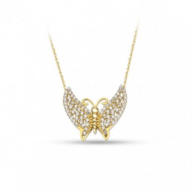 Tarz Kelebek 14K Altın Kolye