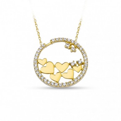 Kalbim Pır Pır Çember 14K Altın Kolye