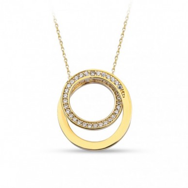 Sonsuza Dek İç İçe Çember 14K Altın Kolye