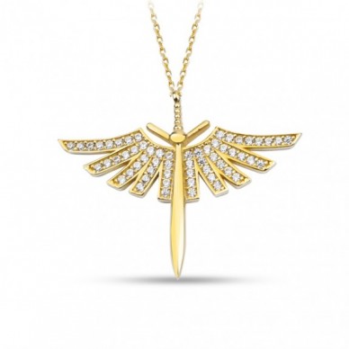 Tasarım Kılıç 14K Altın Kolye