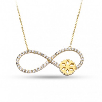 Kar Taneli Sonsuzluk 14K Altın Kolye