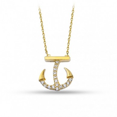 Estetik Çapa 14K Altın Kolye