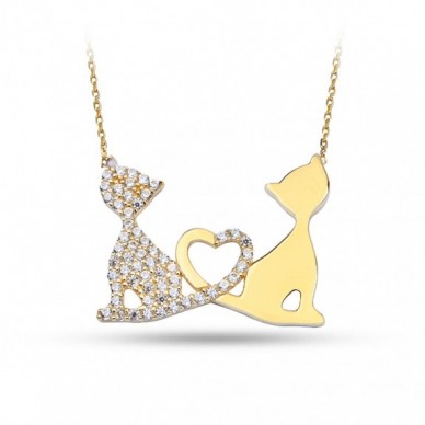 Cat Love 14K Altın Kolye
