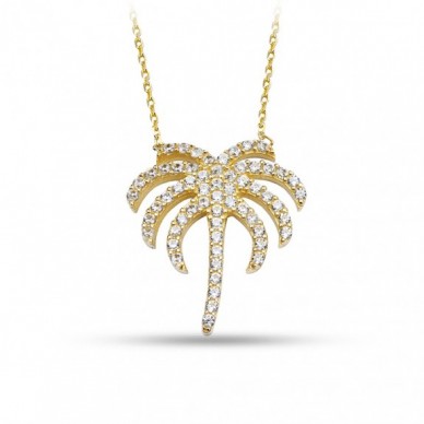 Palmiye Ağacı 14K Altın Kolye