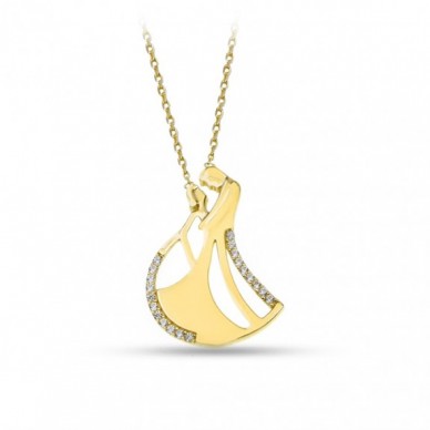 Dans Eden Çift 14K Altın Kolye