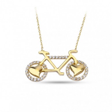 Bisiklet 14K Altın Kolye
