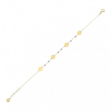 Daire Motifli Dorika 14K Altın Bileklik