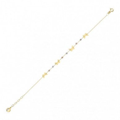 Kelebek Motifli Dorika 14K Altın Bileklik