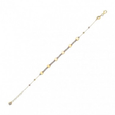 Sıralı Dorika Toplu Hayalet Zincir 14K Altın Bileklik