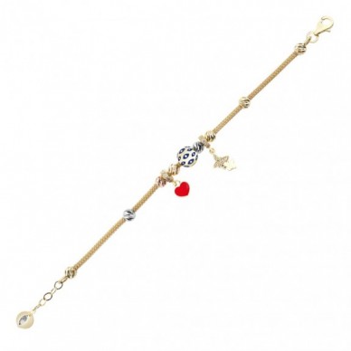 Kelebek Sevgisi 14K Altın Çocuk Bileklik