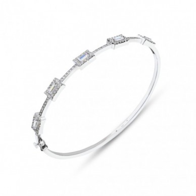 Seyrek Baget Taşlı İnce 14K Altın Kelepçe