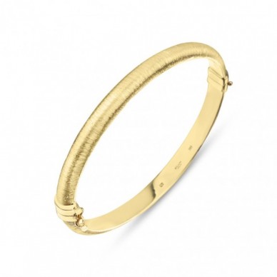 Kum Desenli Mat 14K Altın Kelepçe