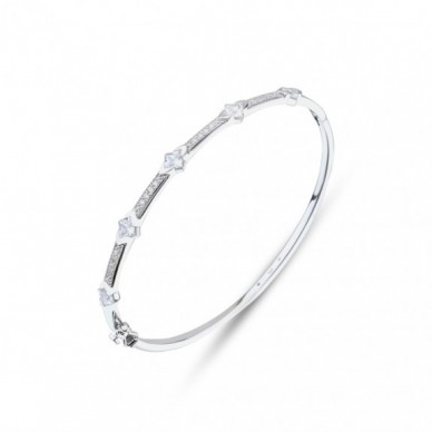 Kare Gömme Taşlı 14K Altın Kelepçe