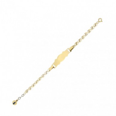 İsim Yazılabilir Plaka 14K Altın Çocuk Künye