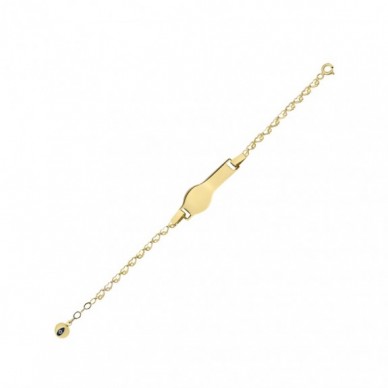 İsim Yazılabilir Plaka 14K Altın Çocuk Künye