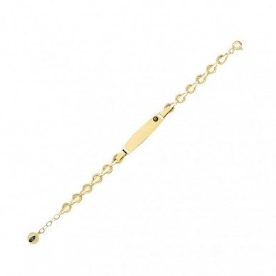 Nazar Boncuklu İsim Yazılabilir 14K Altın Çocuk Künye