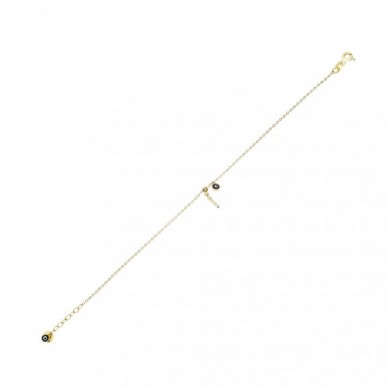 Nazar Boncuklu İ Harf 14K Altın Bileklik