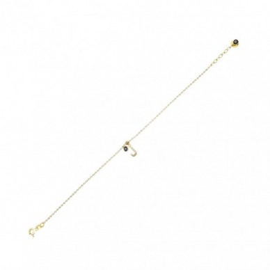 Nazar Boncuklu J Harf 14K Altın Bileklik