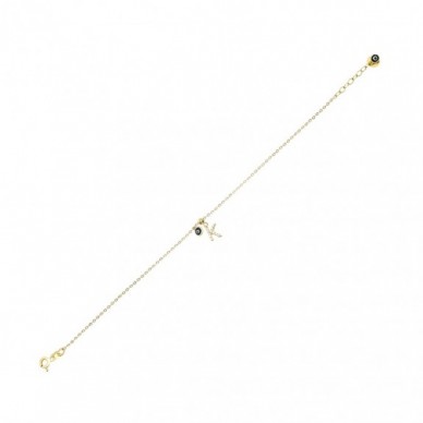 Nazar Boncuklu K Harf 14K Altın Bileklik