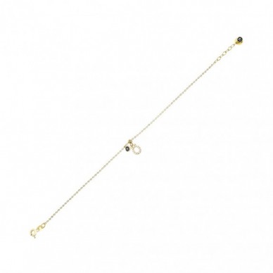 Nazar Boncuklu Ö Harf 14K Altın Bileklik