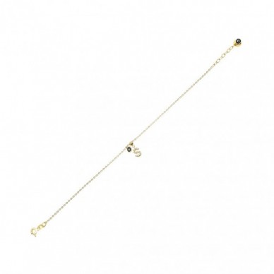 Nazar Boncuklu S Harf 14K Altın Bileklik