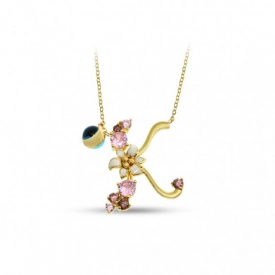 İtalyan Tasarım Bahar Esintisi K Harf 14K Altın Kolye