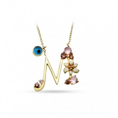 İtalyan Tasarım Bahar Esintisi M Harf 14K Altın Kolye