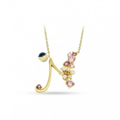 İtalyan Tasarım Bahar Esintisi N Harf 14K Altın Kolye