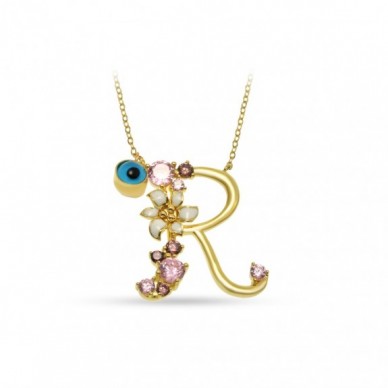 İtalyan Tasarım Bahar Esintisi R Harf 14K Altın Kolye