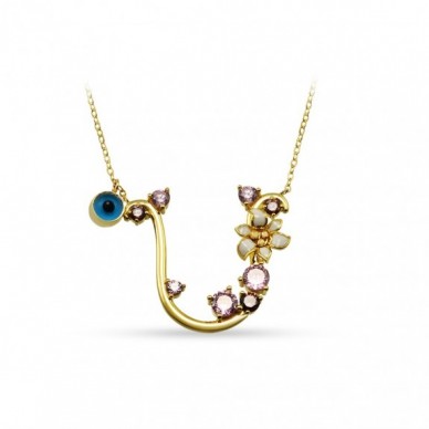 İtalyan Tasarım Bahar Esintisi Ü Harf 14K Altın Kolye