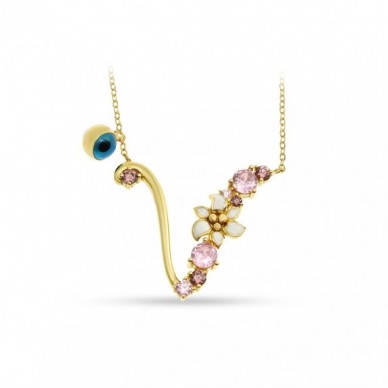 İtalyan Tasarım Bahar Esintisi V Harf 14K Altın Kolye