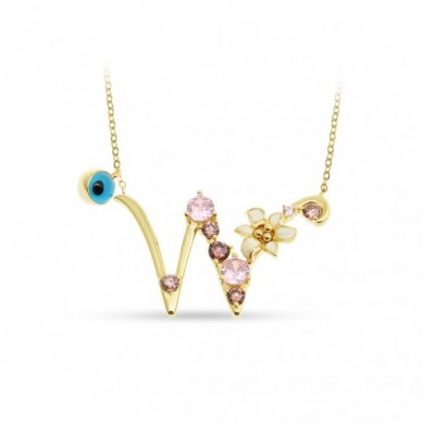 İtalyan Tasarım Bahar Esintisi W Harf 14K Altın Kolye