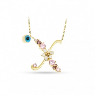 İtalyan Tasarım Bahar Esintisi X Harf 14K Altın Kolye