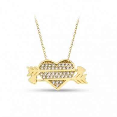 Kalp Okları 14K Altın Kolye