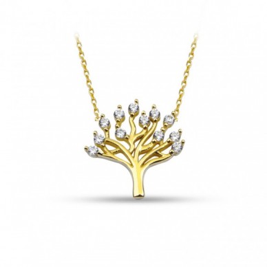 Tasarım Ağaç 14K Altın Kolye