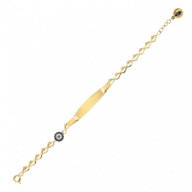 Nazar Boncuğu 14K Altın Plaka Künye