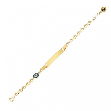 Nazar Boncuğu 14K Altın Çocuk Künye