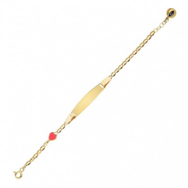 Kalp Figürlü 14K Altın Çocuk Künye