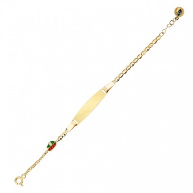 Yelkenli Motifli 14K Altın Çocuk Künye