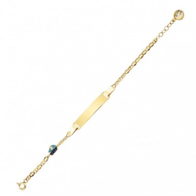 Yelkenli Motifli 14K Altın Çocuk Künye