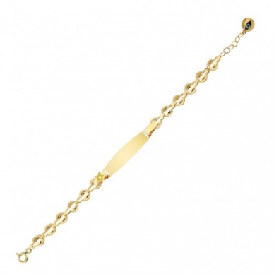 Sarı Yıldız Plaka 14K Altın Çocuk Künye