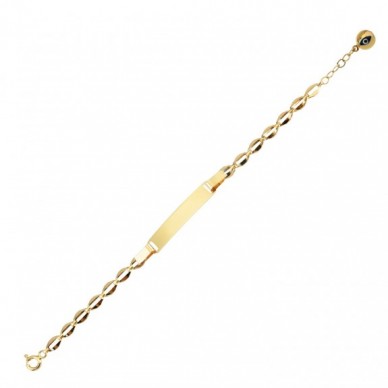 İsim Yazılabilir Plaka 14K Altın Çocuk Künye