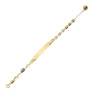 Yelken Figürlü 14K Altın Çocuk Künye