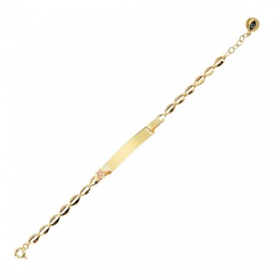 Pembe Yıldız Motifli 14K Altın Çocuk Künye