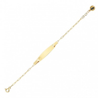 Çilek Figürlü Plaka 14K Altın Çocuk Künye