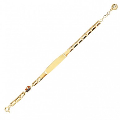 Yelkenli Figürlü 14K Altın Çocuk Künye