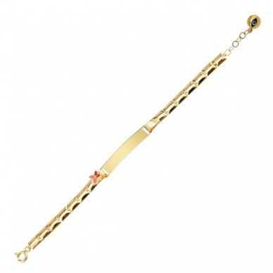 Kelebek Motifli 14K Altın Çocuk Künye