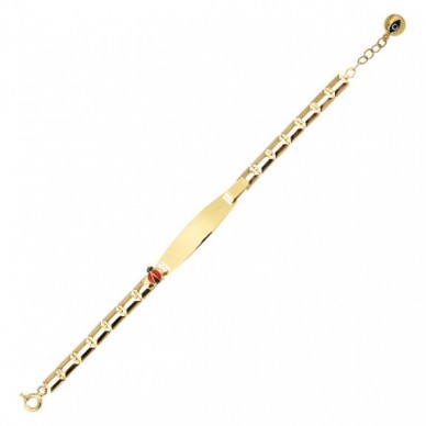 Uğur Böceği Figürlü 14K Altın Çocuk Künye