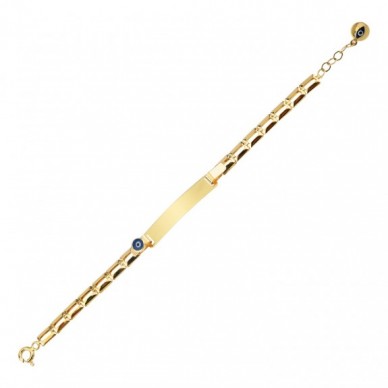 İsim Yazılabilir Plaka 14K Altın Çocuk Künye